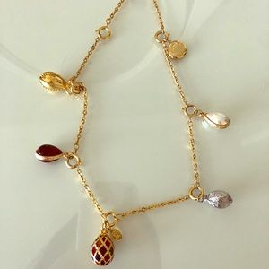 Joan Rivers faberge egg 6 charms necklace